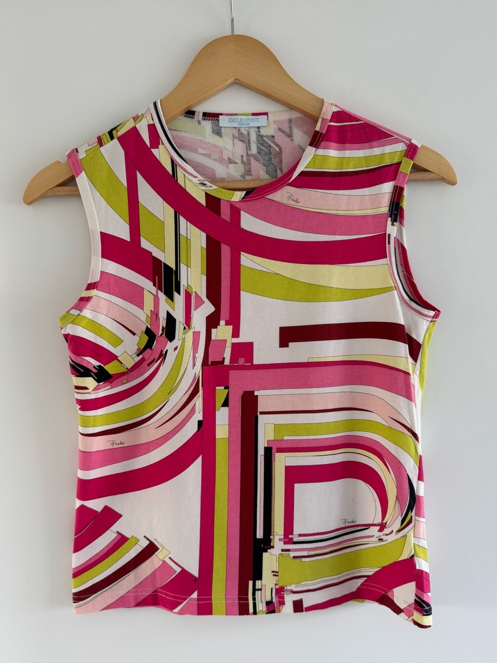 Emilio Pucci geometric graphic multicolor sleeveless tank top - Picture 1 of 7